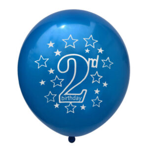 2nd Birthday pearl dark blue latex balloon 12 inch helium quality, Auckland NZ