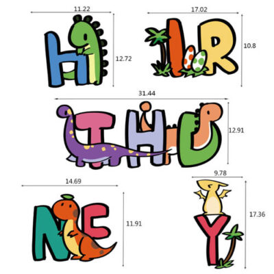 Happy Birthday Paper Banners - Dinosaur Theme Party2