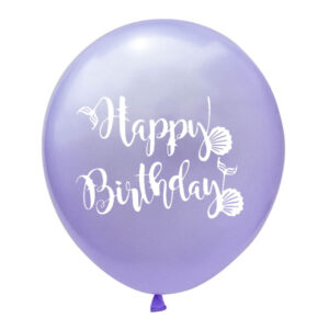 Mermaid Happy Birthday purple latex balloon 12 inch helium quality, Auckland NZ