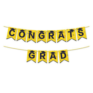 Congrats Grad paper banner 4-5m ribbon 18x13cm cards, Auckland NZ