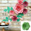 Light green 3D paper flowers DIY kit, party backdrop nursery wall decor Auckland NZ