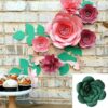 3D Paper Flowers DIY Kit Dark green 3D paper flowers DIY kit, party backdrop nursery wall decor Auckland NZ
