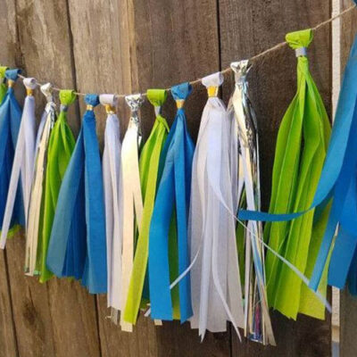 Dinosaur party tissue tassel garland style C 4 packs, party decoration Auckland NZ