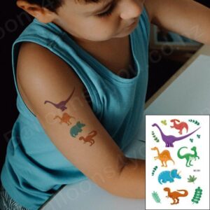 Dinosaur temporary tattoo set Bec-731 12x75cm, party favour Auckland NZ