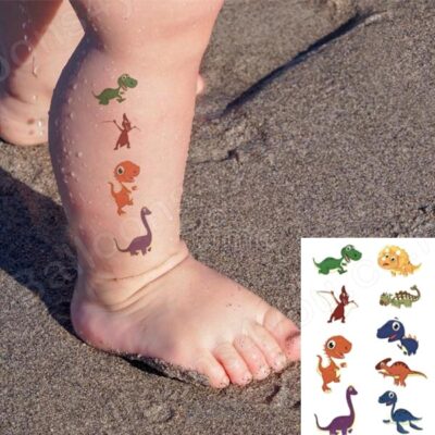 Dinosaur temporary tattoo set Bec-732 12x75cm, party favour Auckland NZ