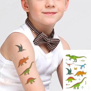 Dinosaur temporary tattoo set Bec-733 12x75cm, party favour Auckland NZ