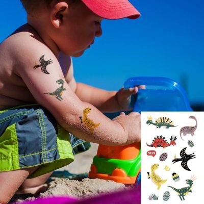 Dinosaur temporary tattoo set Bec-735 12x75cm, party favour Auckland NZ
