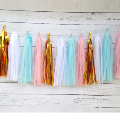 Gender reveal tissue tassel garland style A 4 packs, party decoration Auckland NZ
