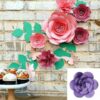 Light purple 3D paper flowers DIY kit, party backdrop nursery wall decor Auckland NZ