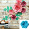 Sky blue 3D paper flowers DIY kit, party backdrop nursery wall decor Auckland NZ