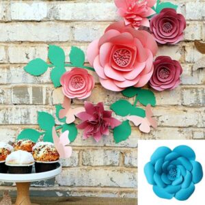 Sky blue 3D paper flowers DIY kit, party backdrop nursery wall decor Auckland NZ