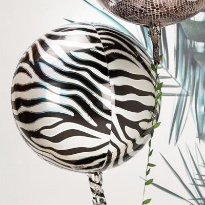Zebra safari animal print foil balloon 22 inch helium quality, Auckland NZ