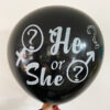 Gender Reveal Balloon Giant gender reveal balloon He or She symbols 36 inch black latex, Auckland NZ