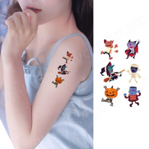Halloween kid temporary tattoo strip BEC803 12x7.5cm, Auckland NZ