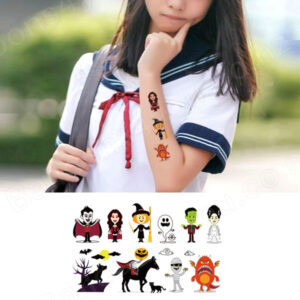 Halloween kid temporary tattoo strip BEC811 12x7.5cm, Auckland NZ