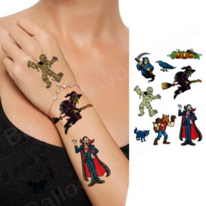 Halloween temporary tattoo sheet BLC936 21x15cm, Auckland NZ