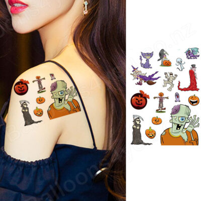 Halloween temporary tattoo sheet BLC938 21x15cm, Auckland NZ