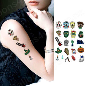 Halloween temporary tattoo sheet BLC940 21x15cm, Auckland NZ