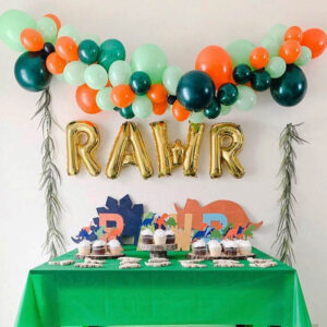 Dinosaur DIY balloon garland kit with foil dinosaur, Auckland NZ