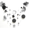 Black silver circle and stars garland backdrop 4m, party decoration Auckland NZ