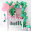 Cactus DIY balloon garland kit green gold, party decoration Auckland NZ