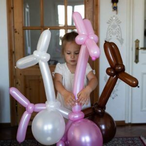 Kalisan 260 modelling balloons in mirror chrome, pack of 50 — 2in x 60in biodegradable latex twisting balloons for balloon art, available at Balloons4you Silverdale Auckland NZ