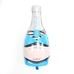 Blue champagne bottle foil balloon 100x49cm, party decoration Auckland NZ