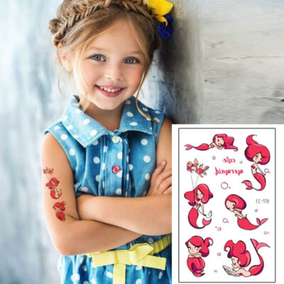 Kids mermaid temporary tattoo EC178 12x75cm, party favour Auckland NZ