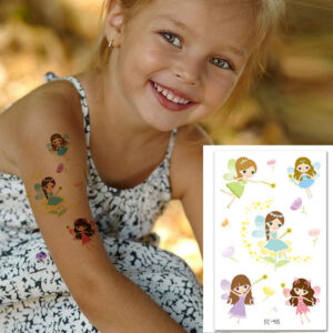 Flower Fairy temporary tattoo set Bec413 12x75cm, girls party Auckland NZ