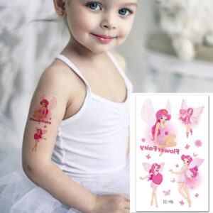 Flower Fairy temporary tattoo set Bec416 12x75cm, girls party Auckland NZ