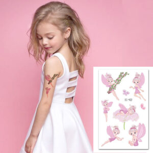 Flower Fairy temporary tattoo set Bec422 12x75cm, girls party Auckland NZ