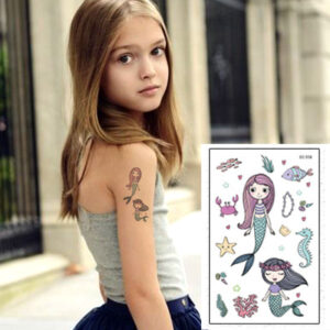 Kids mermaid temporary tattoo EC556 12x75cm, party favour Auckland NZ