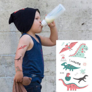 Dinosaur temporary tattoo set Bec-728 12x75cm, party favour Auckland NZ