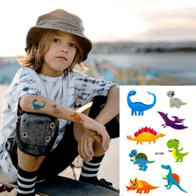 Dinosaur temporary tattoo set Bec-730 12x75cm, party favour Auckland NZ