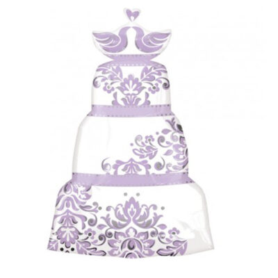 Giant lavender triple layer cake foil balloon 36 inch, wedding party Auckland NZ