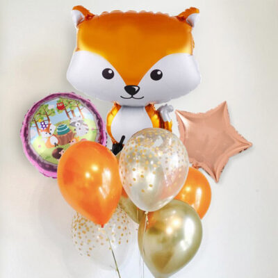 Cartoon-Forest-Animals-Balloons-Raccoon-And-Fox-Helium-Hedgehog-Foil-Balloon-Happy-Birthday-Jungle-Party-Decorations Fox forest animal foil balloon 65x49cm helium quality, Auckland NZ