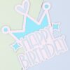Crown Happy Birthday Blue Cake Topper