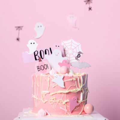 Ghost Halloween cake topper set 6 pieces, Halloween party Auckland NZ