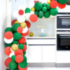 Christmas DIY balloon garland kit red green white, party decoration Auckland NZ