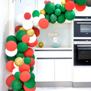 Christmas DIY balloon garland kit red green white, party decoration Auckland NZ