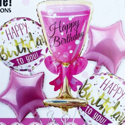 Birthday party Pink Champagne Cup set