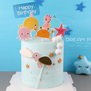 Under the sea animals birthday cake toppers