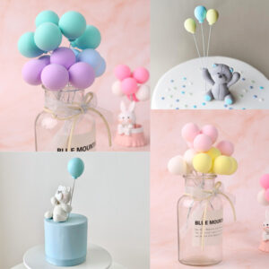 Clay balloon birthday cake toppers 5 pieces handmade, Auckland NZ
