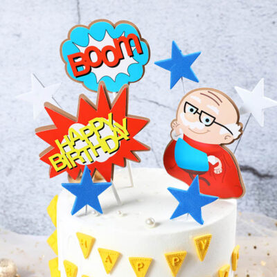 Super Grandpa birthday cake toppers