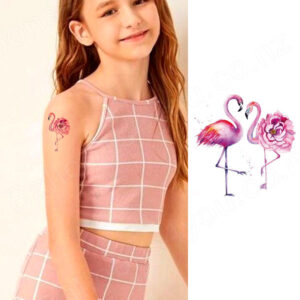 Kids flamingo temporary tattoo Bcd003 8x7.5cm, party favour Auckland NZ