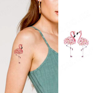 Kids flamingo temporary tattoo Bcd004 8x7.5cm, party favour Auckland NZ