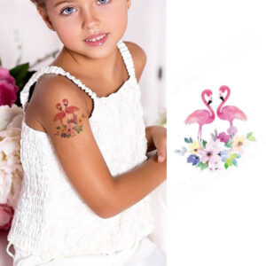 Kids flamingo temporary tattoo Bcd008 8x7.5cm, party favour Auckland NZ
