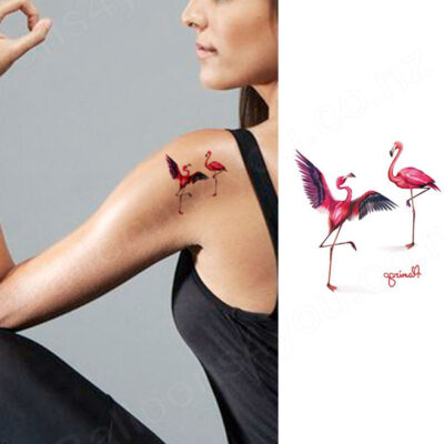 Kids flamingo temporary tattoo Bcd010 8x7.5cm, party favour Auckland NZ