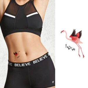 Kids flamingo temporary tattoo Bcd011 8x7.5cm, party favour Auckland NZ