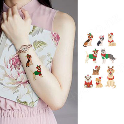 Christmas kid temporary tattoo set Bec831 12x75cm, party favour Auckland NZ